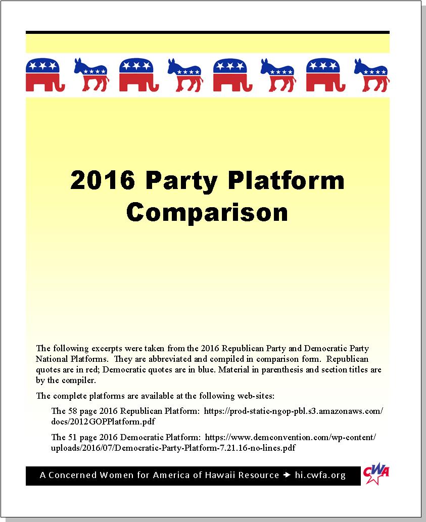 what is the purpose of a party platform