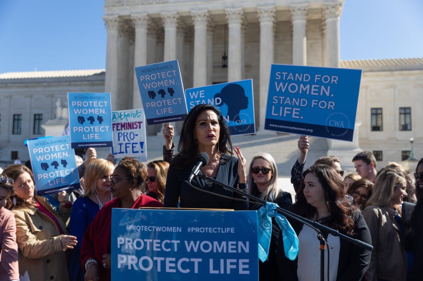 CWA CEO and President Penny Nance speaking at Protect Women Protect Life rally at the Supreme Court