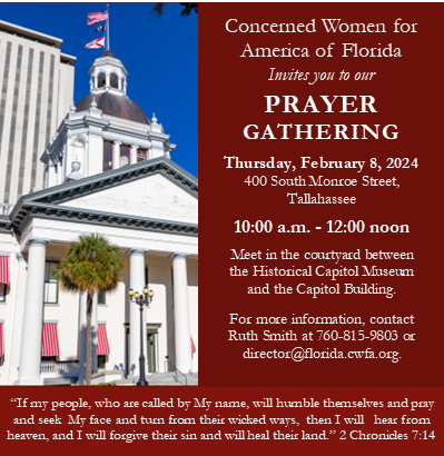 Join us at our Prayer Gathering in Tallahassee – February 8