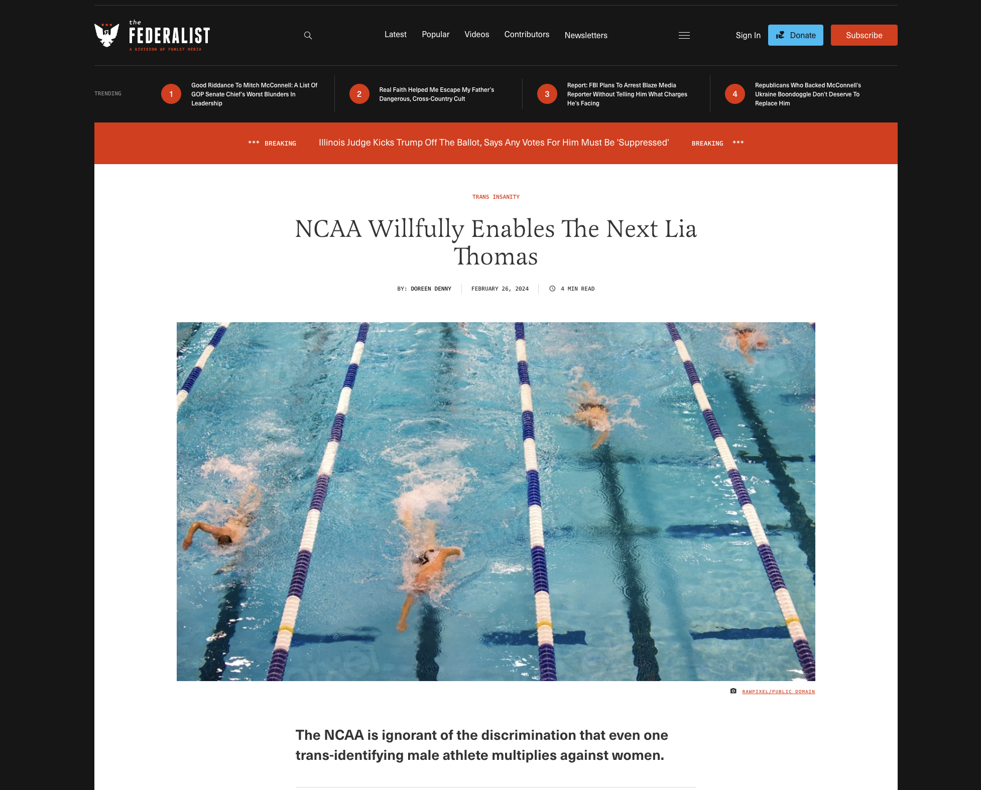 NCAA Willfully Enables The Next Lia Thomas